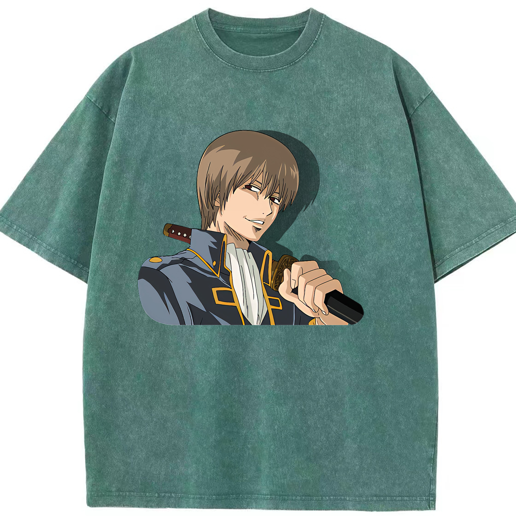 （画像用） ぎんたま 坂田銀時（さかたぎんとき） 神楽 志村新八（しむら しんぱち） GINTAMA Sakata Gintoki Kagura Shimura Shinpachi 綿100% ヴィンテージ風 半袖Tシャツ（フロントプリント）